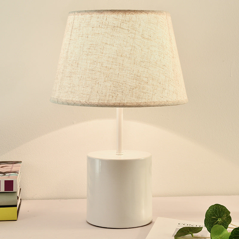 Farmhouse Fabric Metal Conic Table Lamp