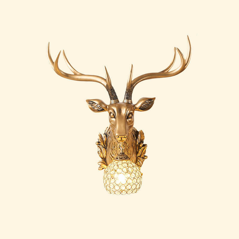 Deer Head Resin Wall Lamp