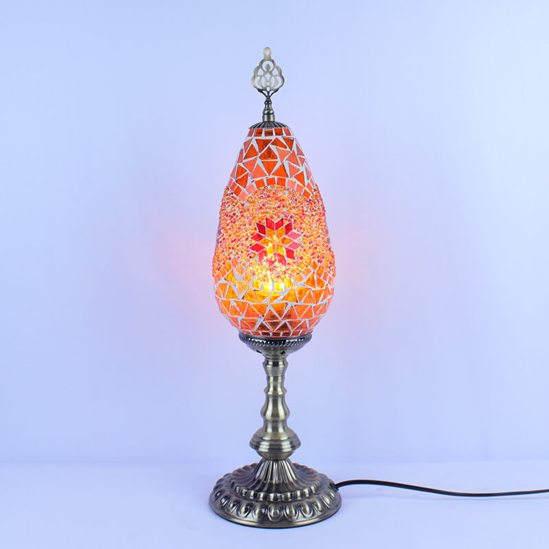 Bohemian Stained Glass Oval Table Lamp