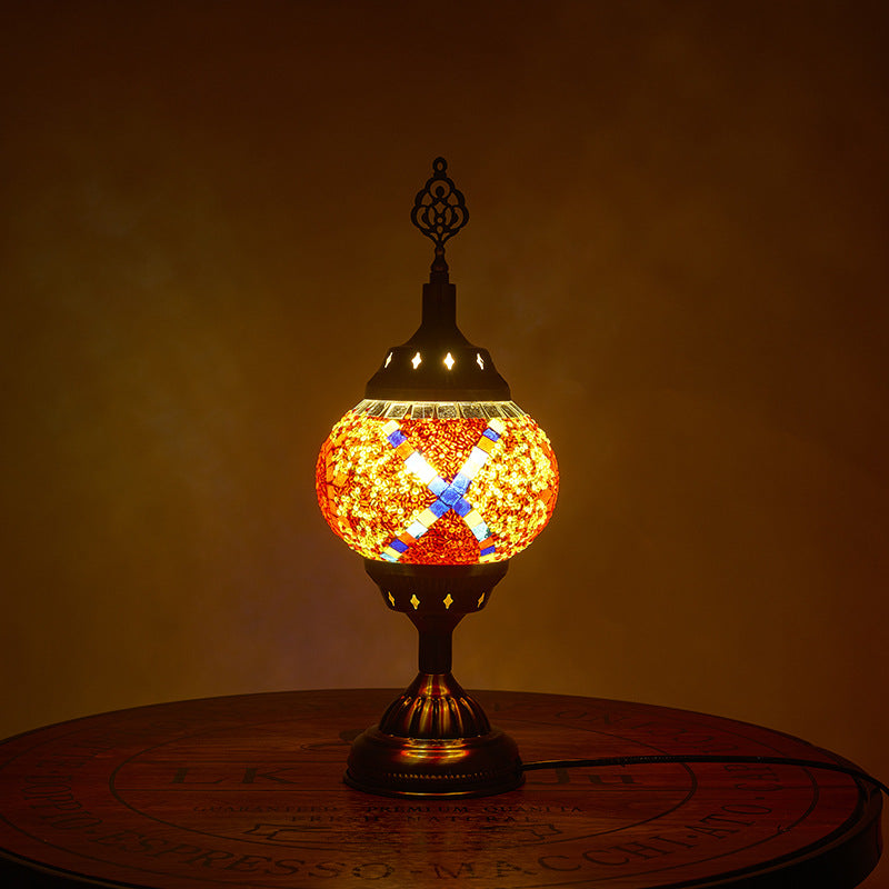 Romantic Oval Iron Enameled Table Lamp