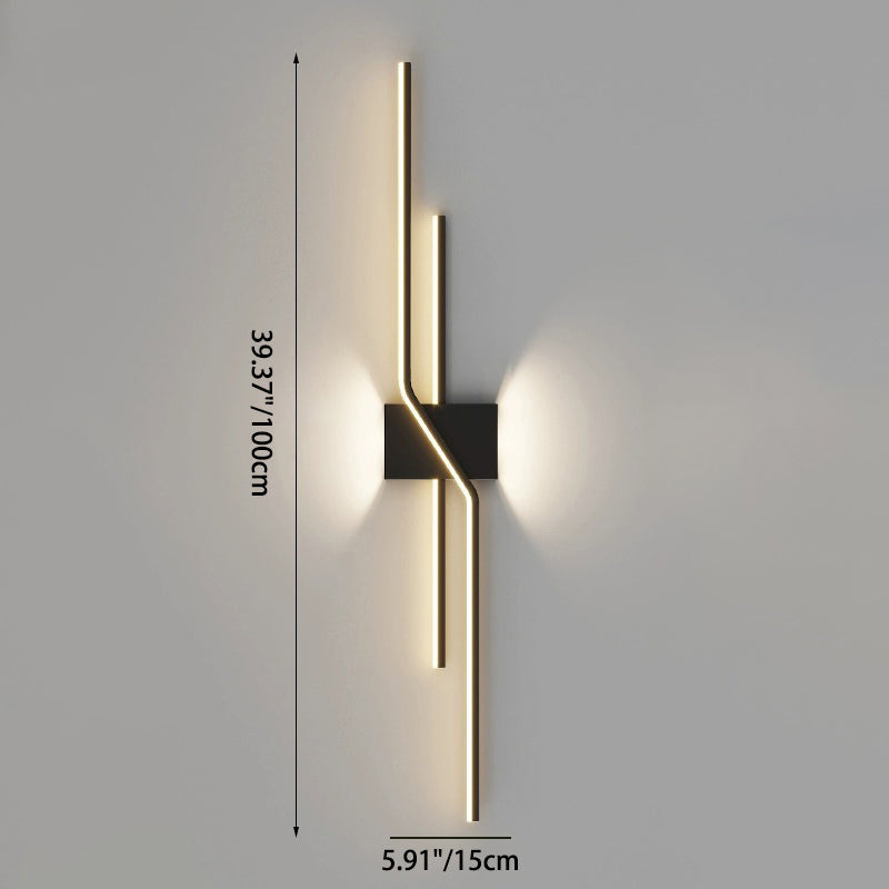 Aluminum Geometric Long Straight Wall Lamp