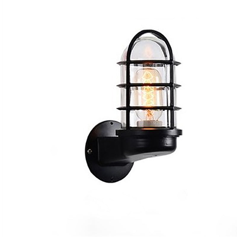 Aluminum Round Cage Entryway Wall Lamp