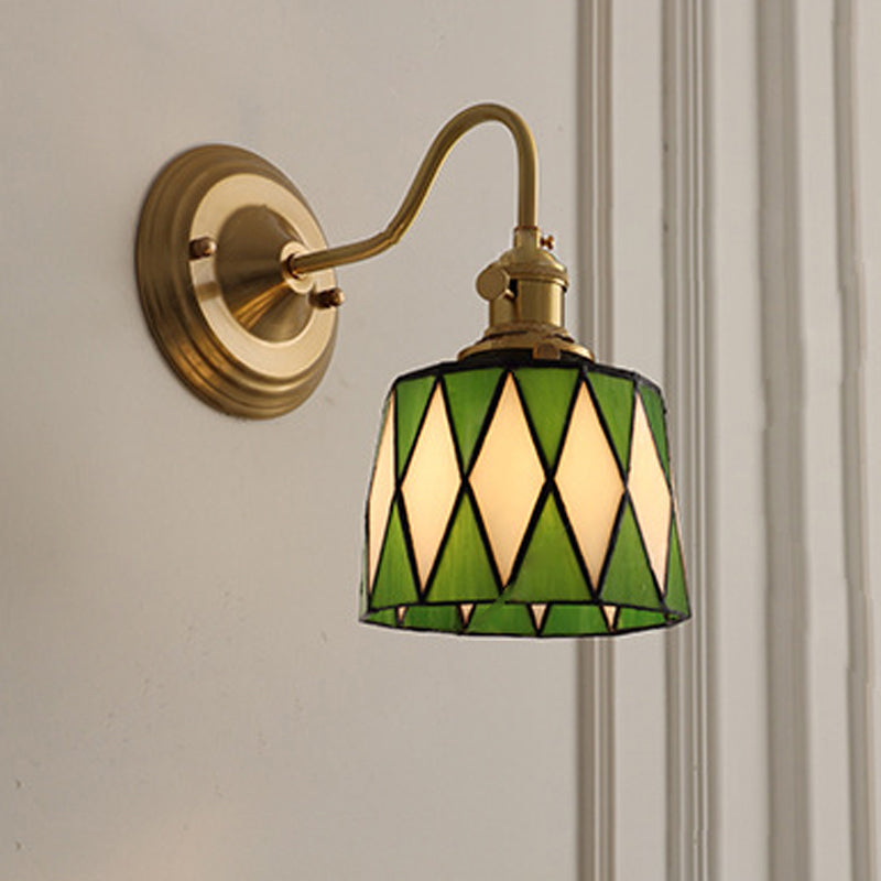 Round Copper Glass Living Wall Lamp