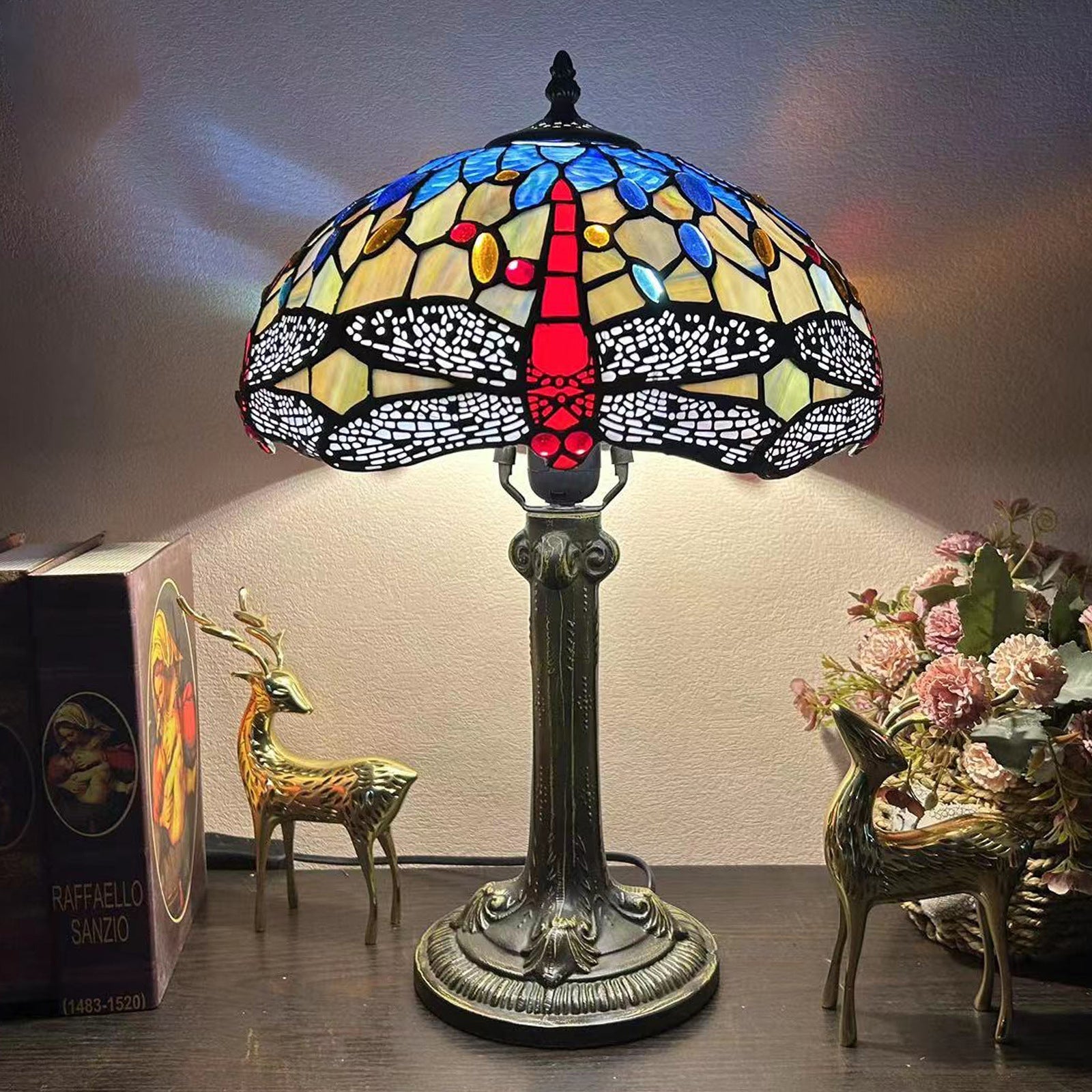 Metal Hardware Glass Semicircular Table Lamp
