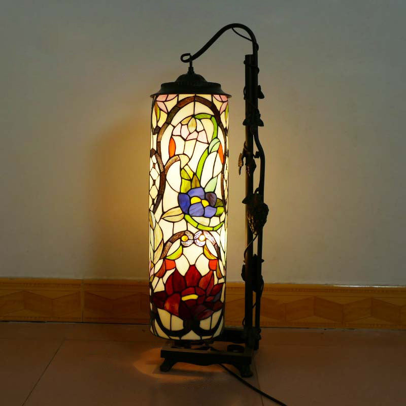 Column Iron Glass Living 2-Light Floor Lamp