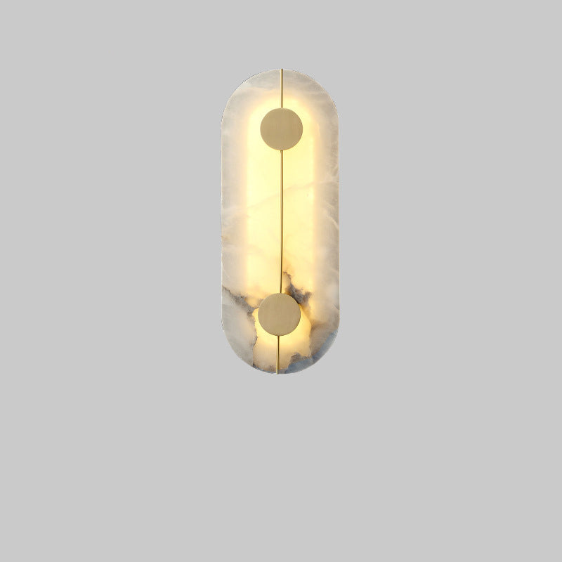 Copper Marble Round Elliptical Wall Lamp