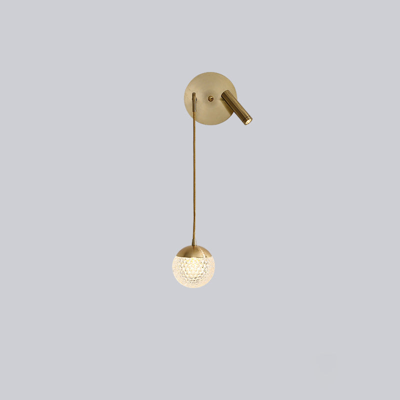 Iron Acrylic Ball Bedside Wall Lamp