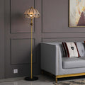 Umbrella Full Copper Glass 3-Light Floor Lamp