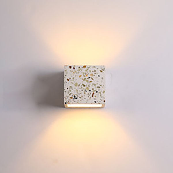 Square Terrazzo Bedroom Wall Lamp