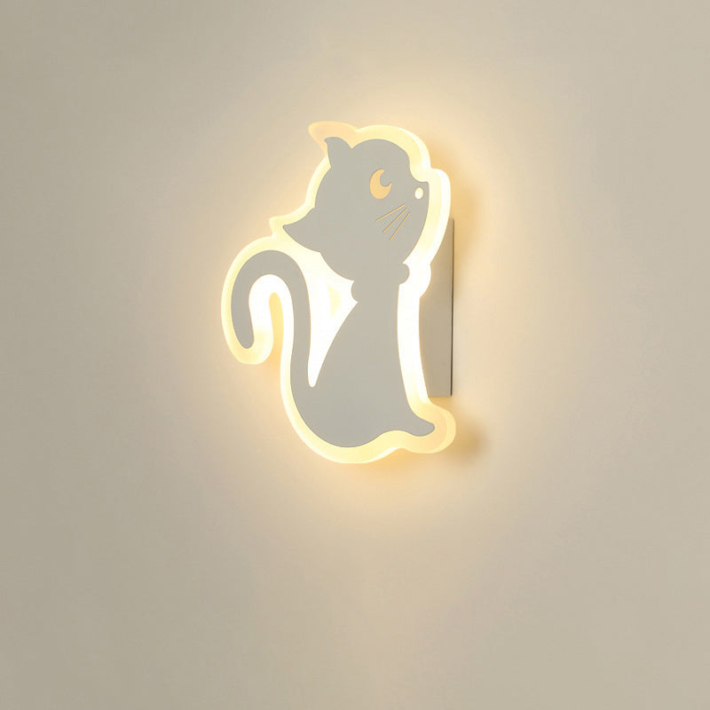 Cat-Shaped Acrylic Iron Bedroom Wall Lamp
