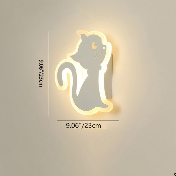 Cat-Shaped Acrylic Iron Bedroom Wall Lamp