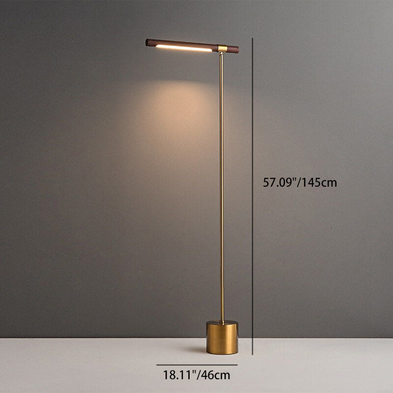 Nordic Minimalist Imitation Walnut Floor Lamp