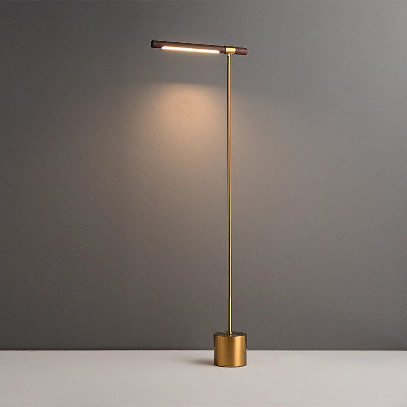 Nordic Minimalist Imitation Walnut Floor Lamp