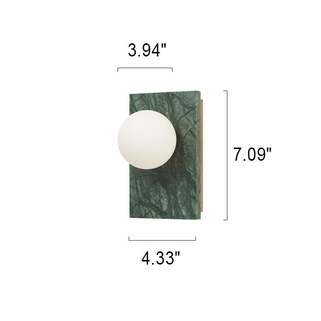 Marble Square Glass Ball Wall Lamp