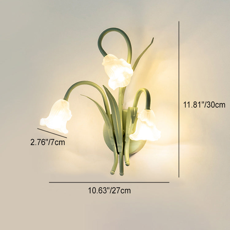 Floral Iron Glass 3/6 Wall Lamp