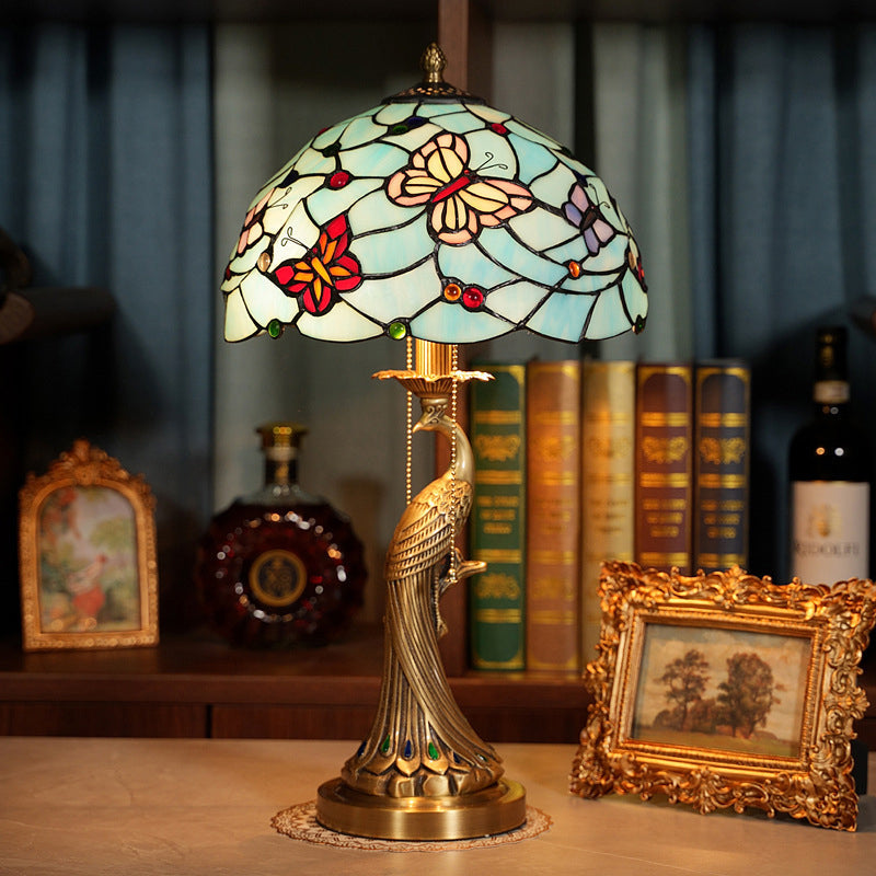 Pastoral Butterfly Stained Glass Table Lamp