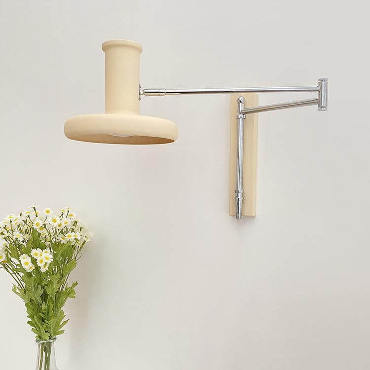Beige Swing Arm Wall Lamp