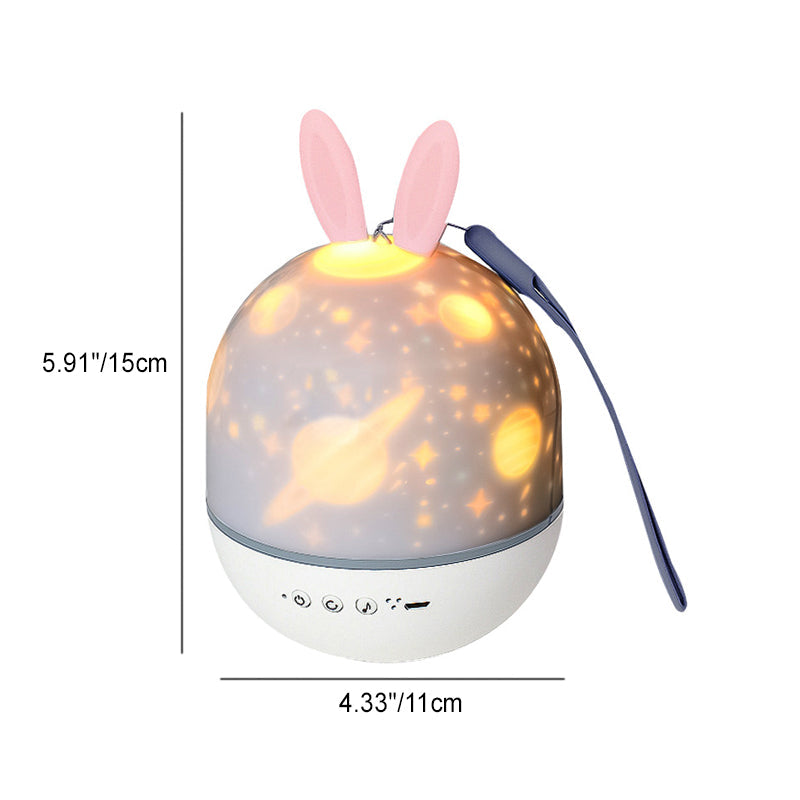 Kids Projectable Round Rabbit Table Lamp