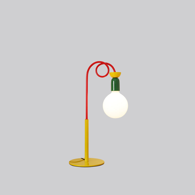 Curved Pole Round Ball Table Lamp