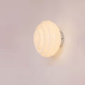 Cream Wave Round Glass Wall Lamp