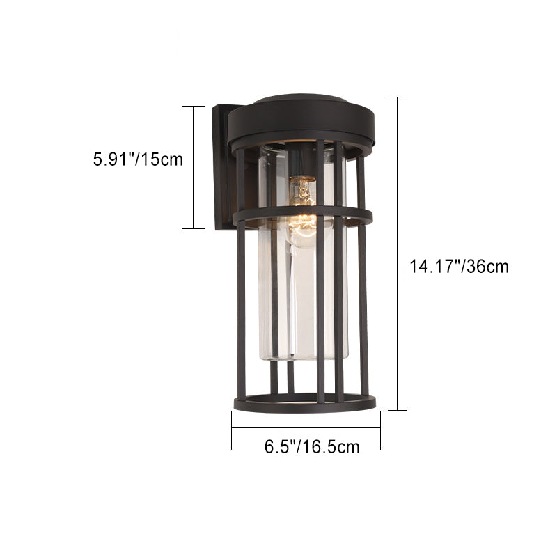 Aluminum Glass Cylinder Garden Outdoor Light