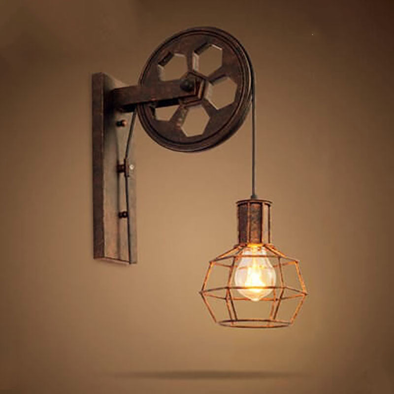 Pulley Iron Wall Lamp