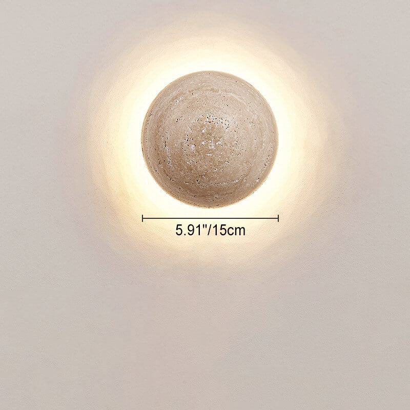 Round Yellow Travertine Wall Lamp