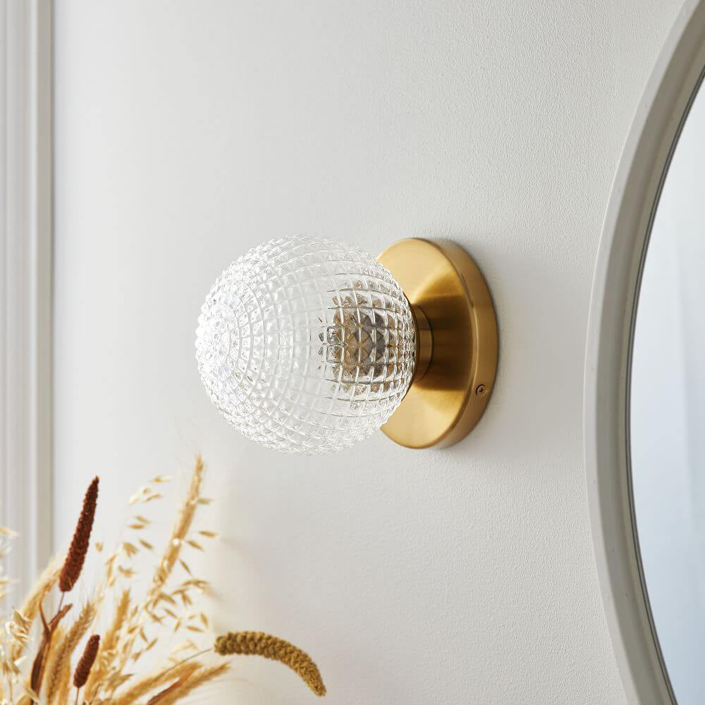 Plaid Spherical Design Wall Lamp