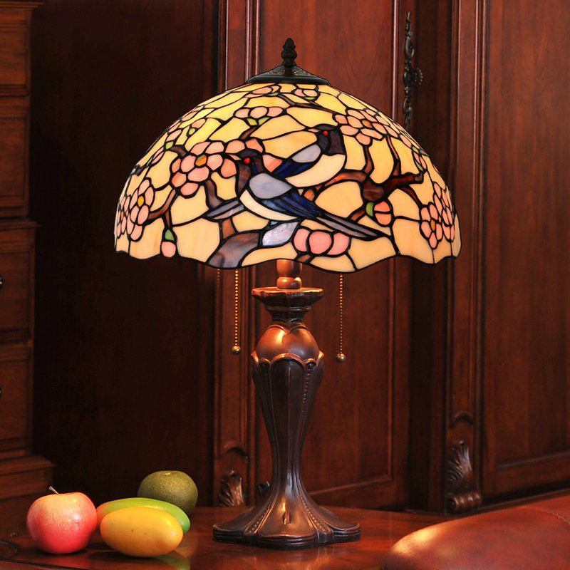 Half Ball Magpie Plum 2-Light Table Lamp
