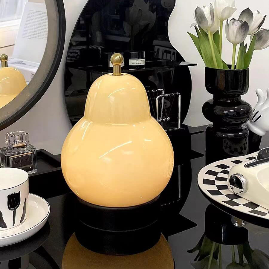 Metal Glass Pear Bedroom Table Lamp