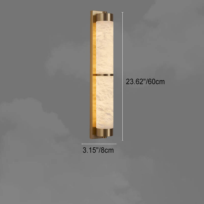 Full Copper Marble Column Wall Lamp