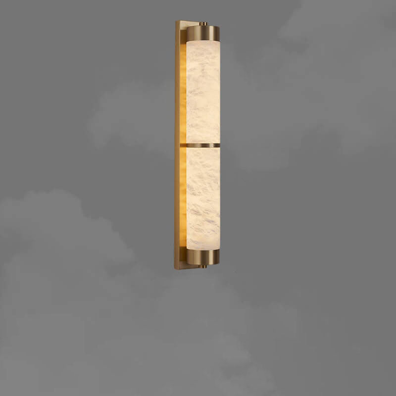Full Copper Marble Column Wall Lamp