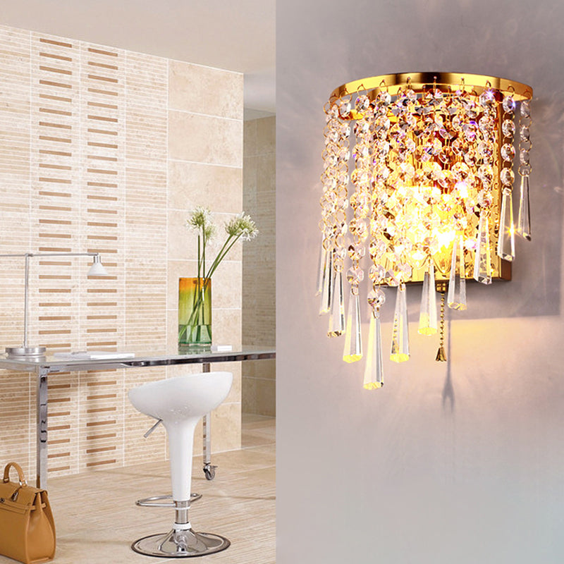Half Round Octagonal Beads Wall Lamp