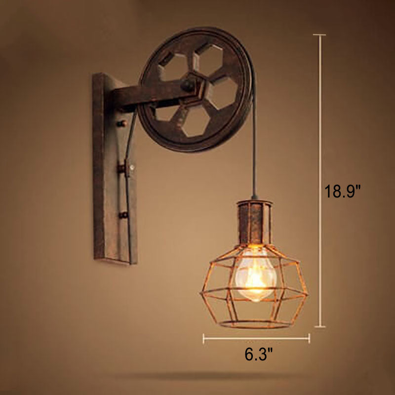 Pulley Iron Wall Lamp