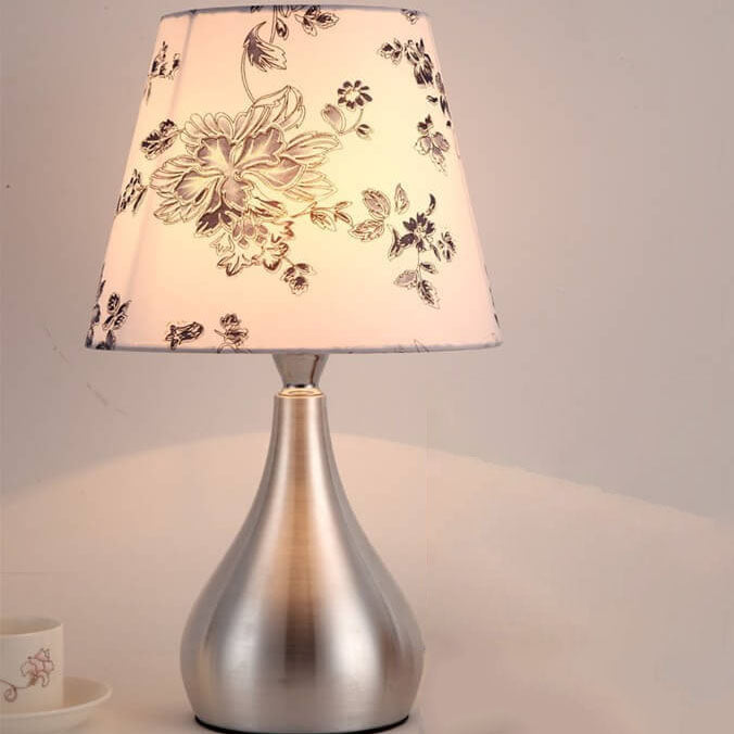 Personality Fabric Aluminium Cylindrical Table Lamp