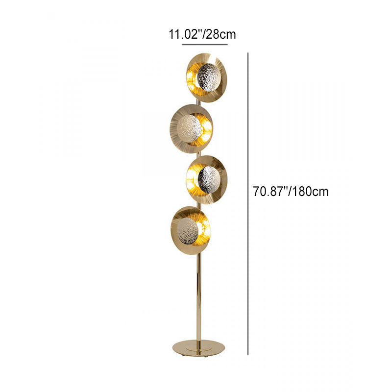 Gold Circles Disc Long Floor Lamp