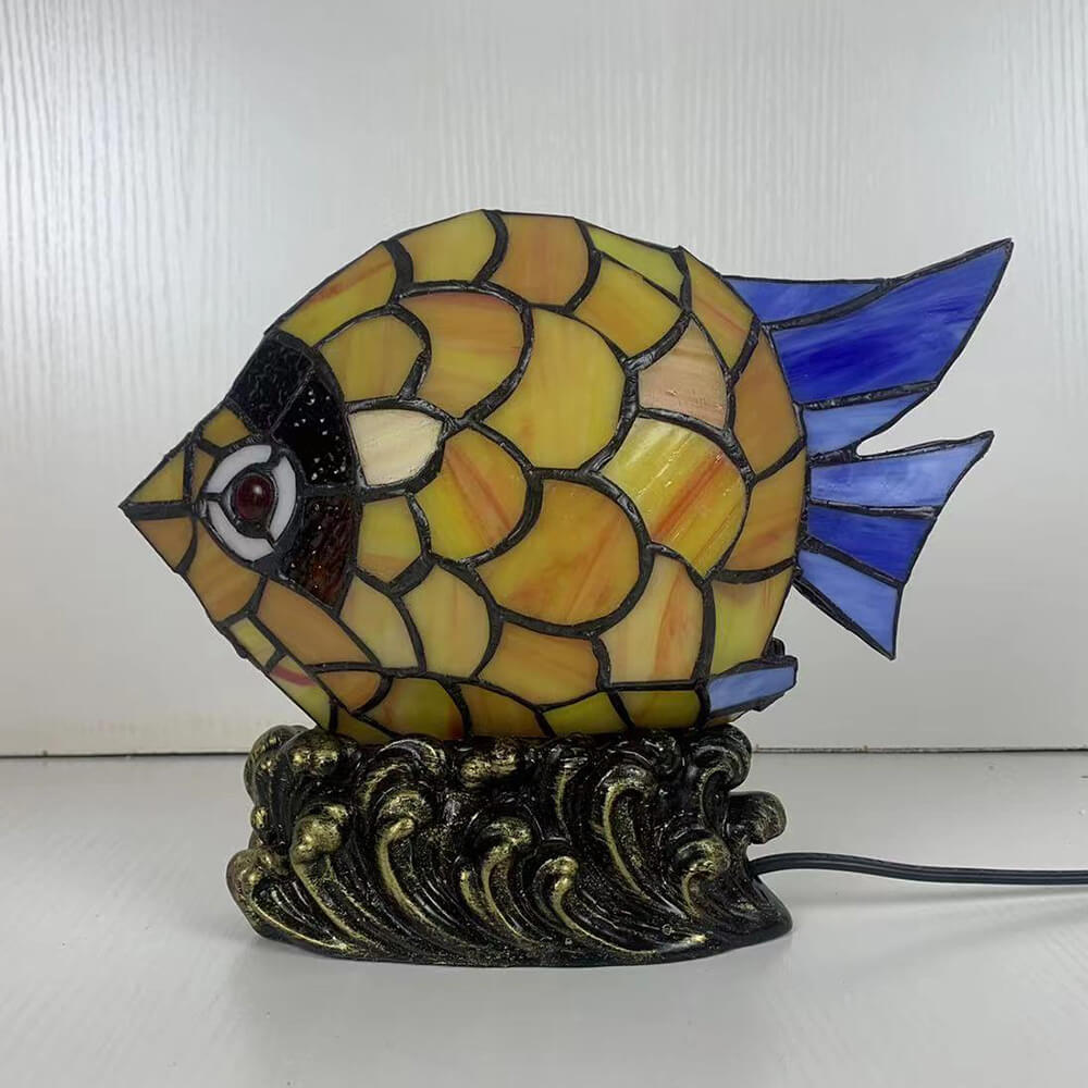 Fish Iron Glass Table Lamp