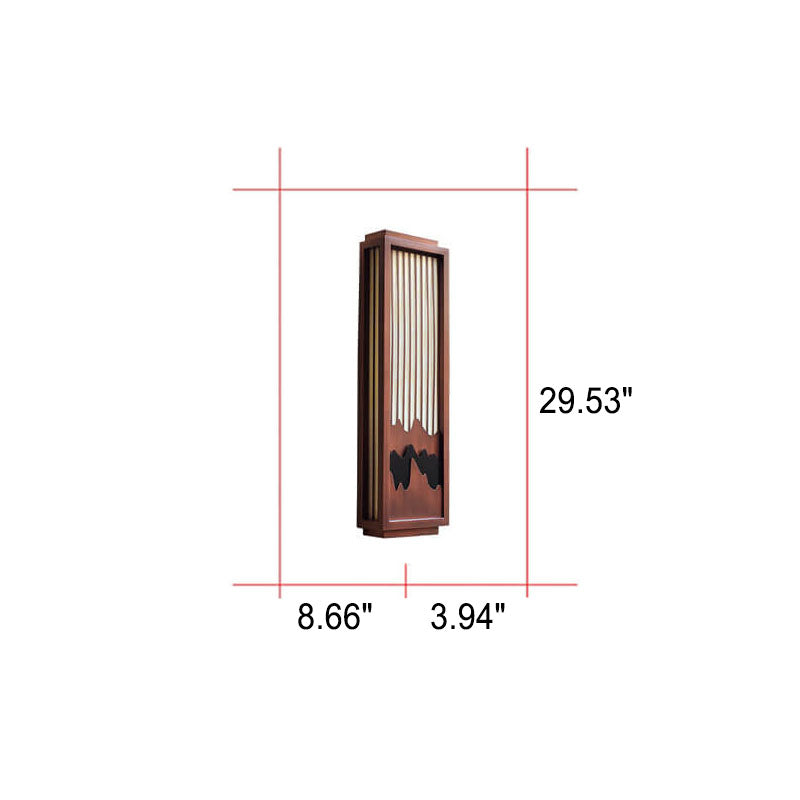 Rectangular Faux Marble Stainless Outdoor Light