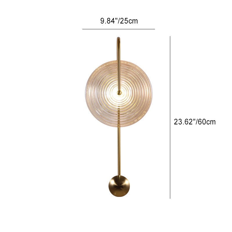 Round Ripple Iron Glass Wall Lamp