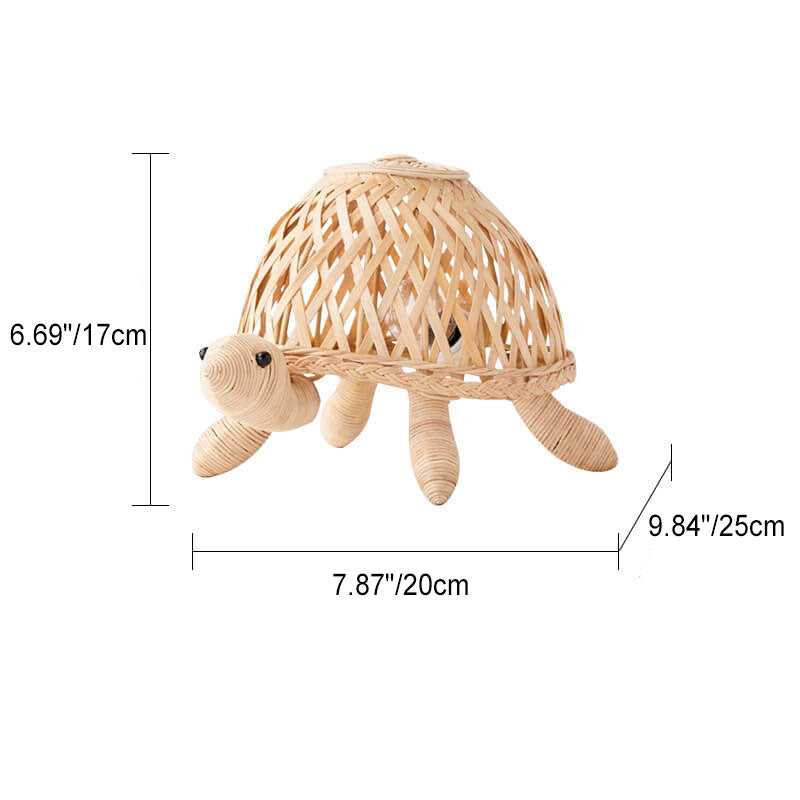 Rattan Weaving Turtle Table Lamp