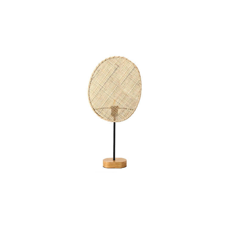 Rattan Fan Bedroom Table Lamp