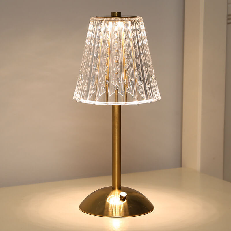 Diamond Crystal Acrylic Metal Table Lamp