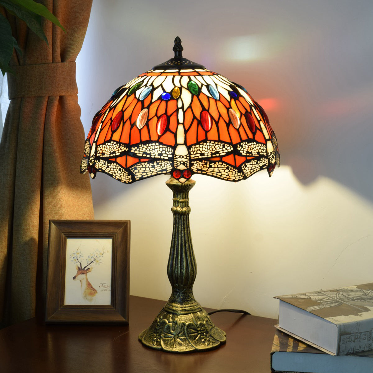 Round Dome Dragonfly Aluminum Table Lamp