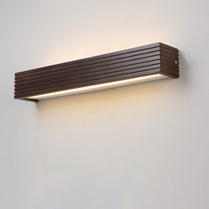 Walnut Square Bar Vanity Wall Lamp
