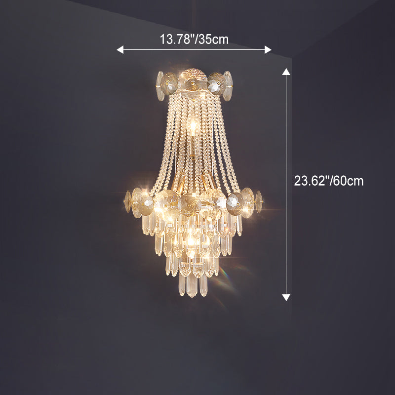 Tassel Inverted Triangle Hardware 3-Light Wall Lamp