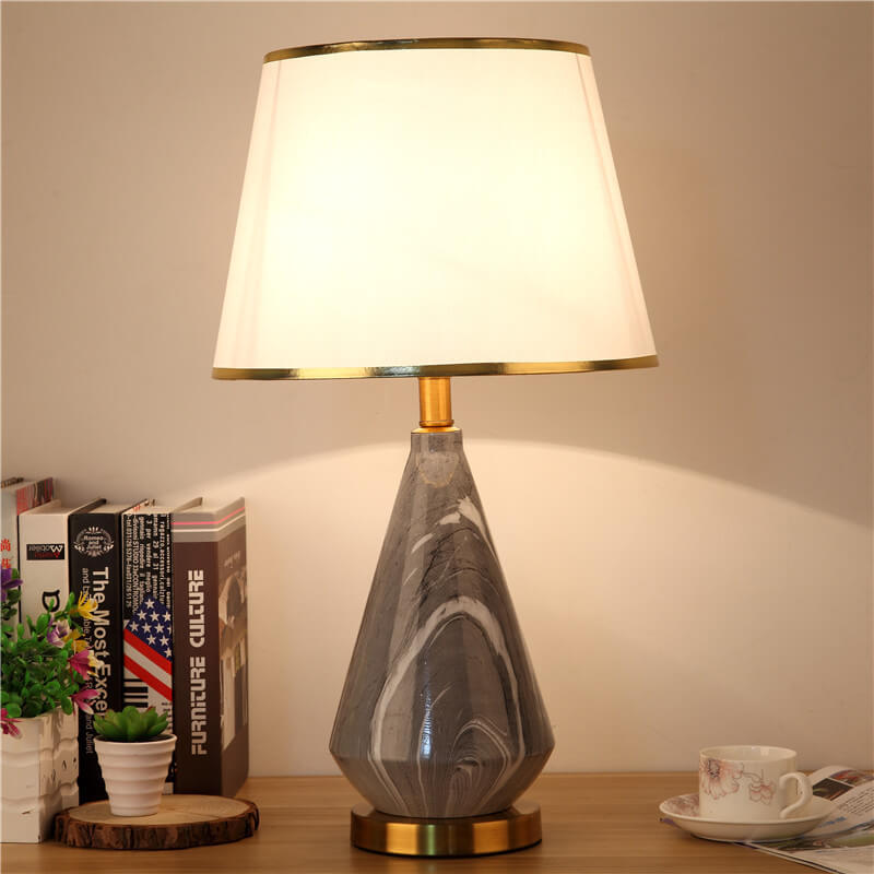 Fabric Lampshade Stone Pattern Table Lamp