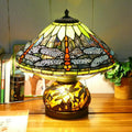 Iron Glass Conic Dragonfly 2-Light Table Lamp
