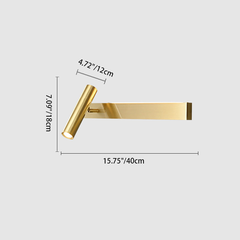 Rectangle Cylinder Full Copper Wall Lamp