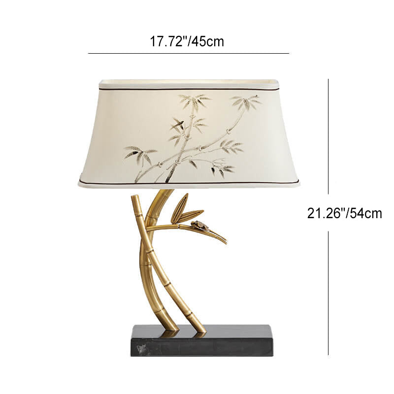 Fabric Bamboo Leaf Decoration Table Lamp