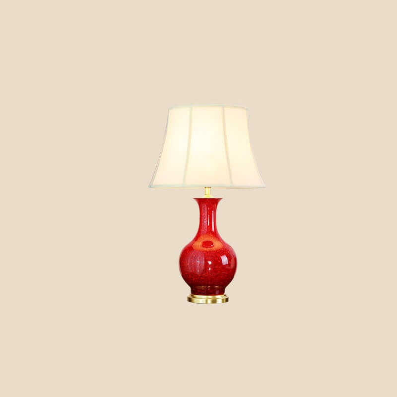 Flowing Glaze Ceramic Fabric Table Lamp